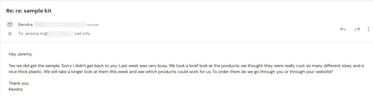 Retailer reply from CMJJ Gourmet